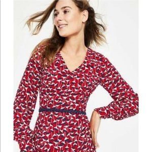 NEW!!  BODEN red floral "Hannah" fitted dress SZ 4
